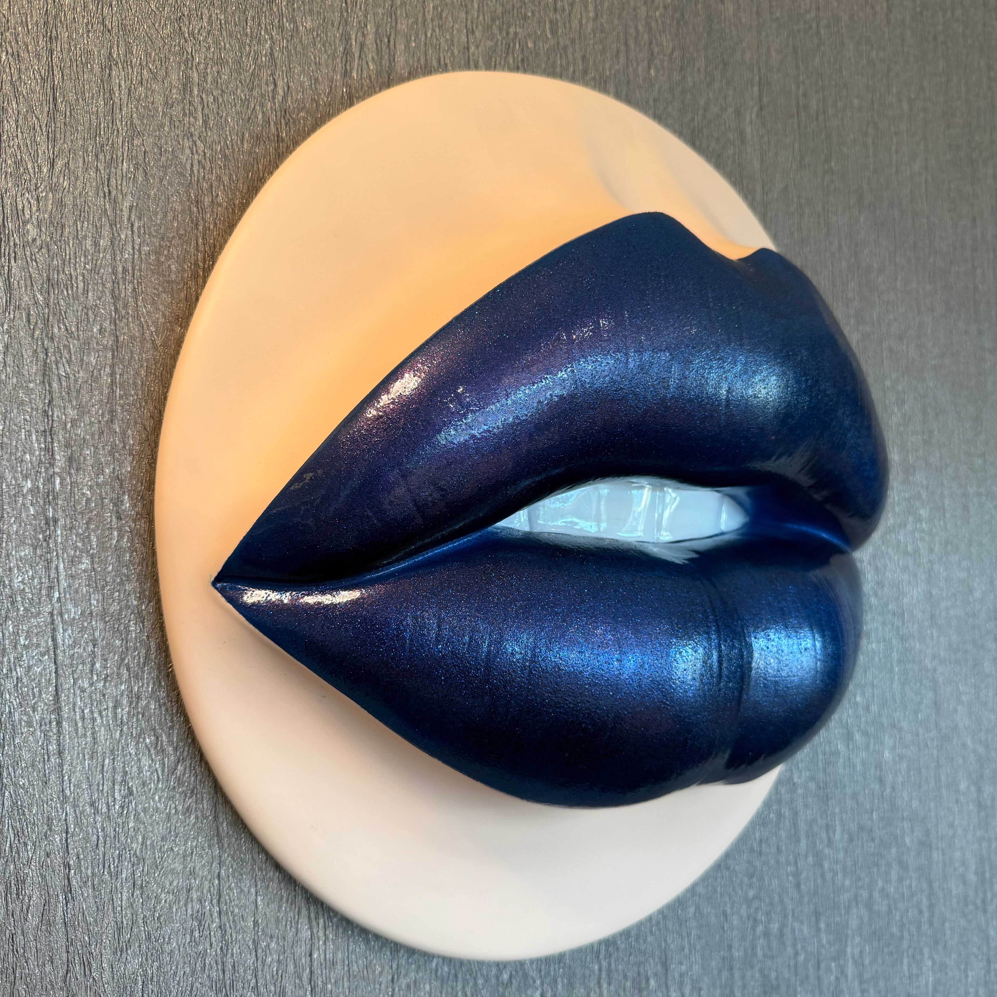 Midnight Parted Lips Sculpture