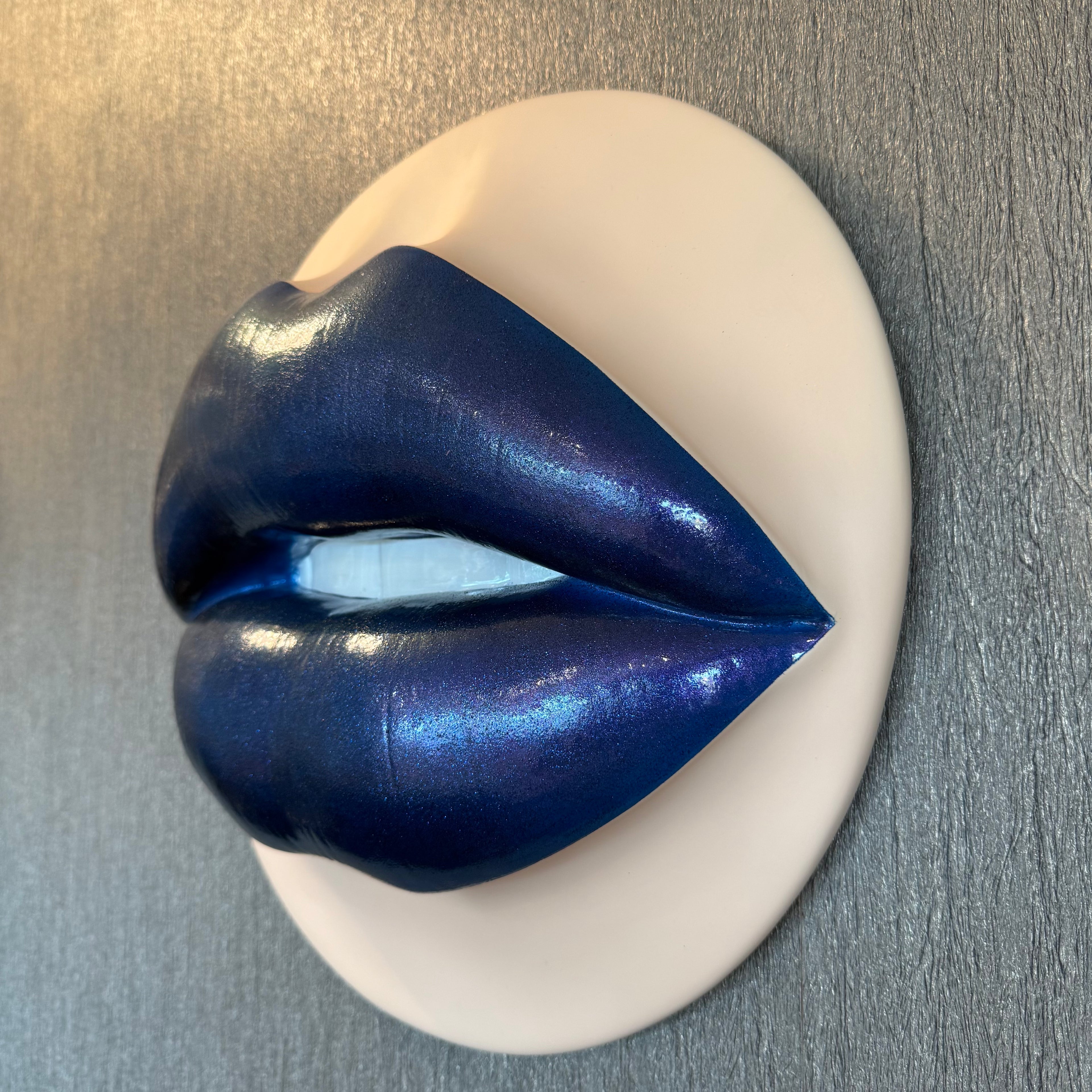 Midnight Parted Lips Sculpture