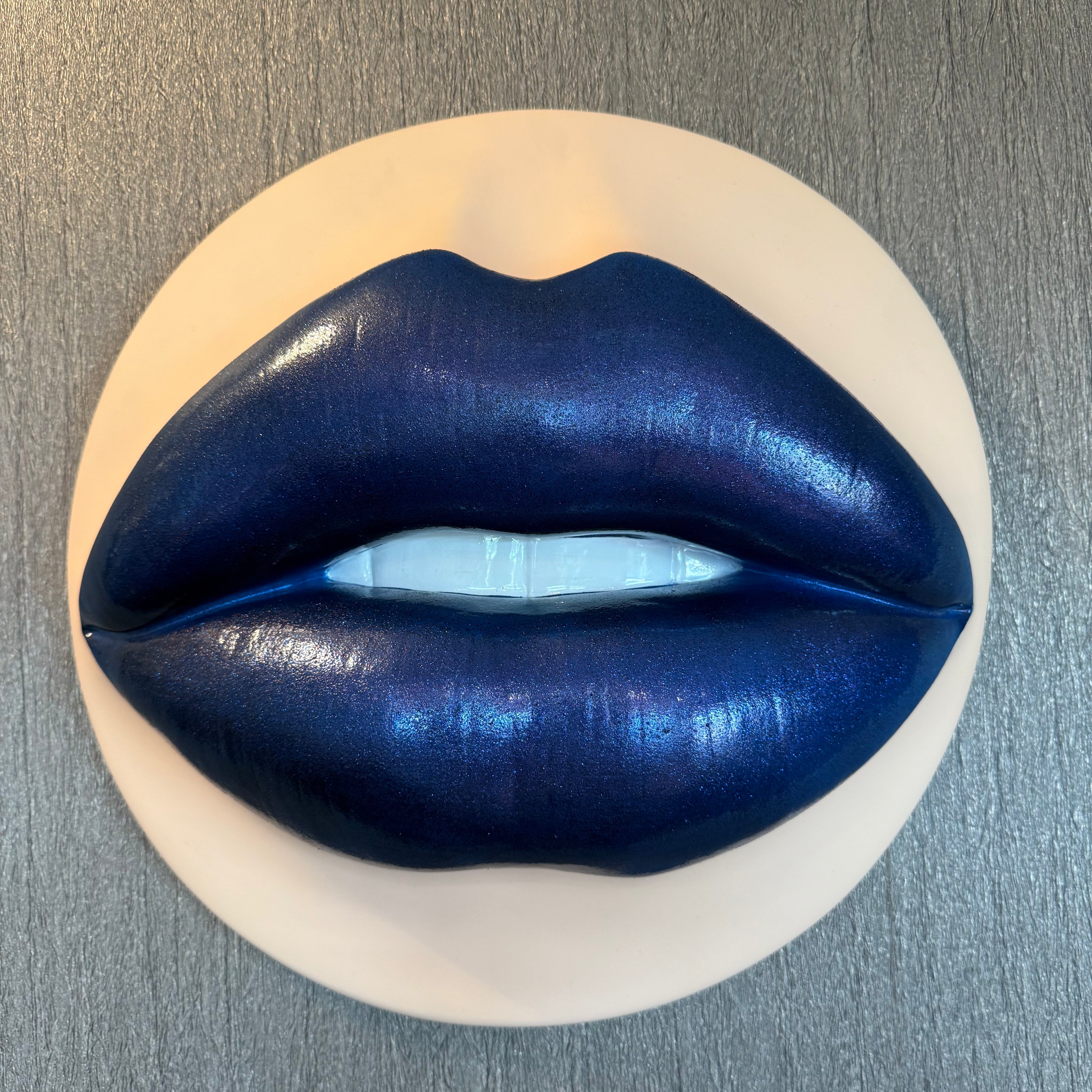 Midnight Parted Lips Sculpture