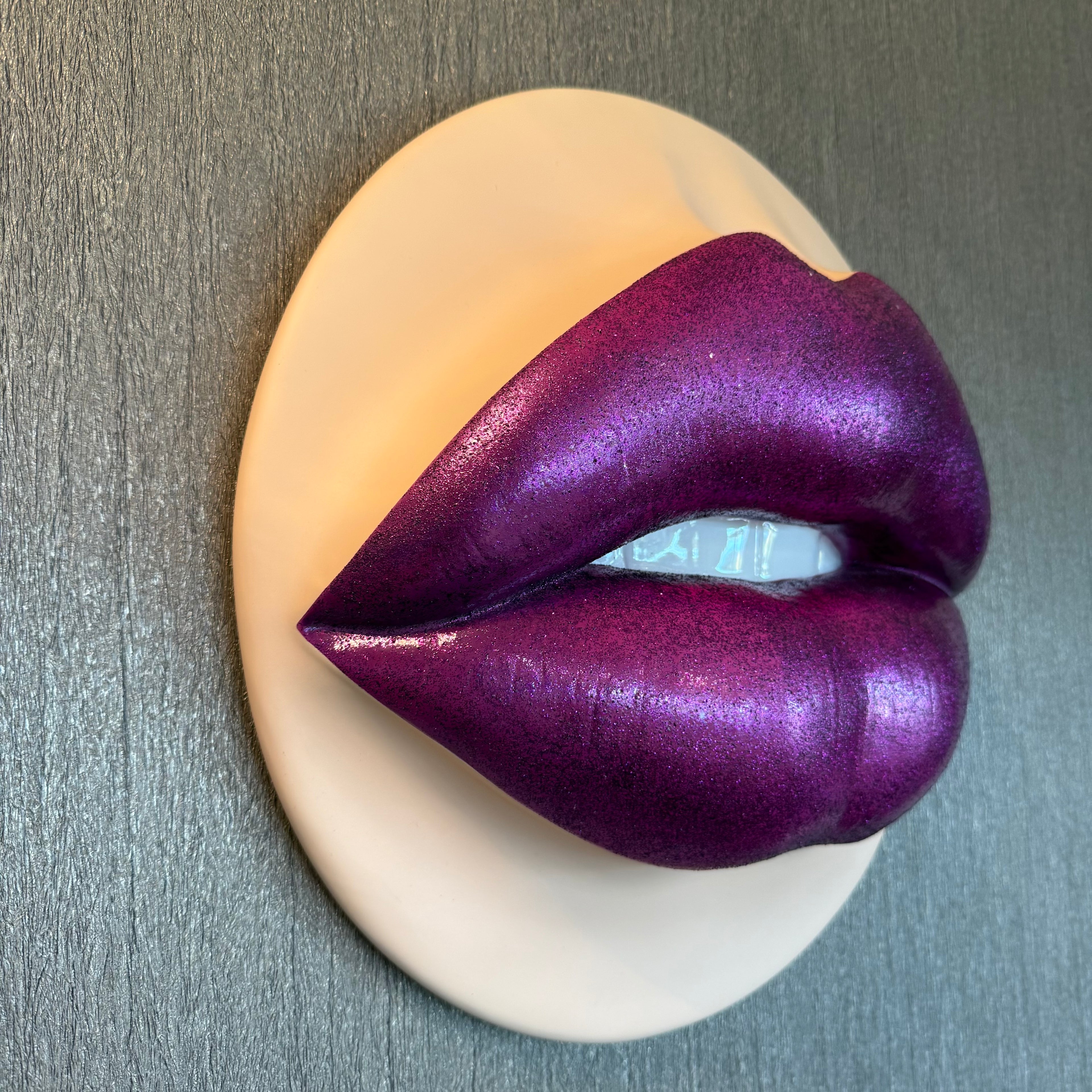 Purple Rain Parted Lips Sculpture