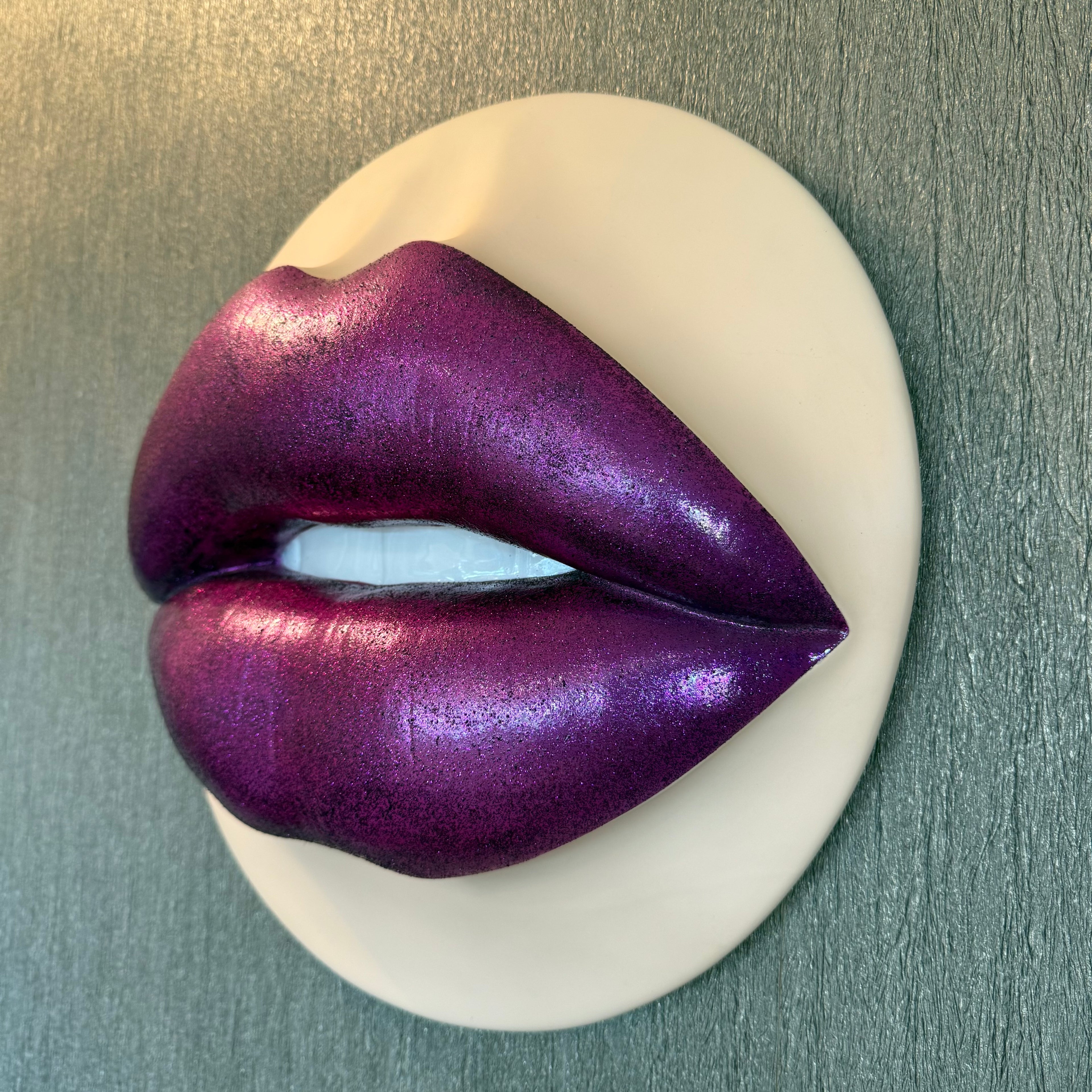 Purple Rain Parted Lips Sculpture