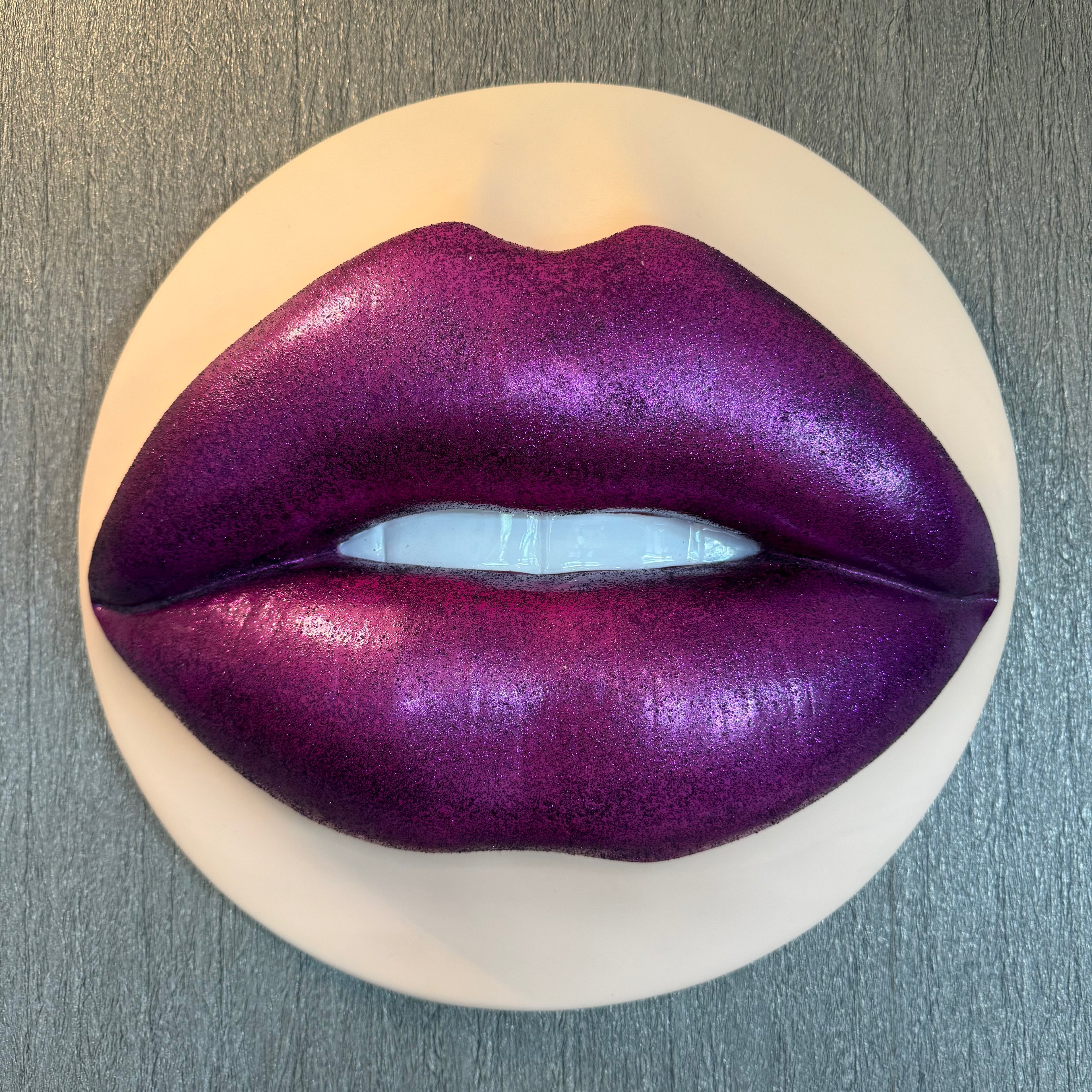 Purple Rain Parted Lips Sculpture